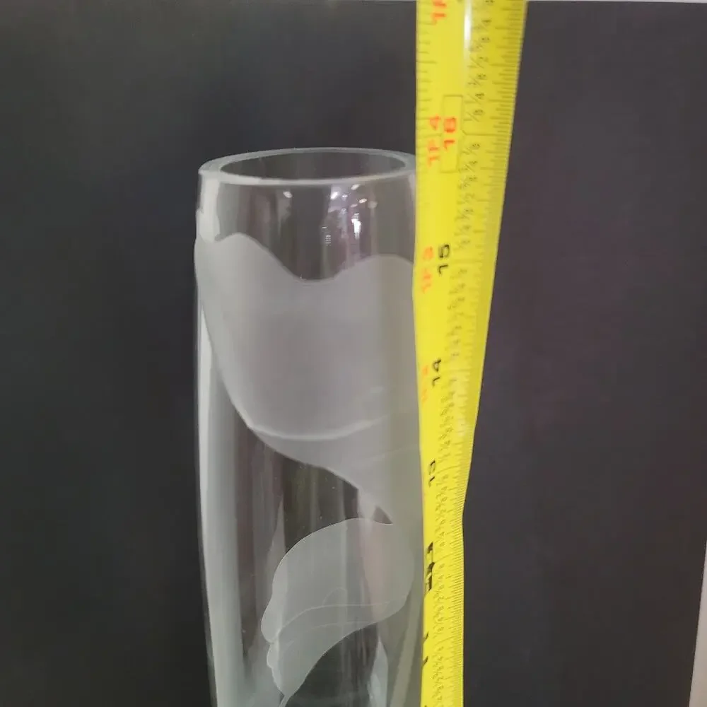 Vintage Retired Mikasa Lead Crystal Engraved Etched Calla Lily 16 
